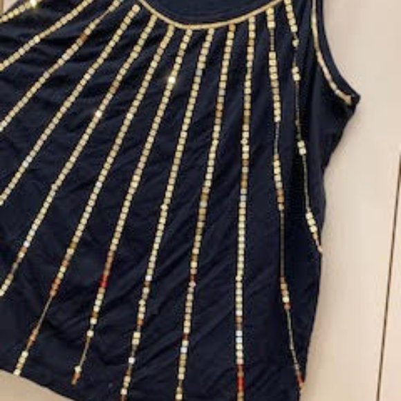 Gold and black sequined cami - Picture 2 of 2